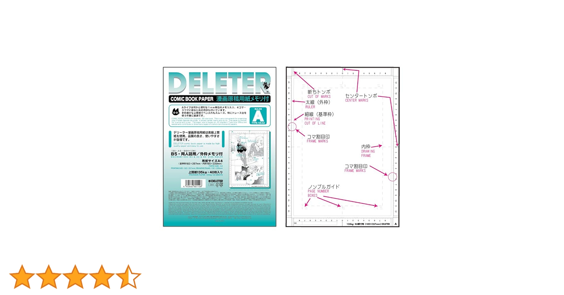 Amazon.co.jp: デリーター 原稿用紙 A4 135kgメモリ付 (A) : ホビー